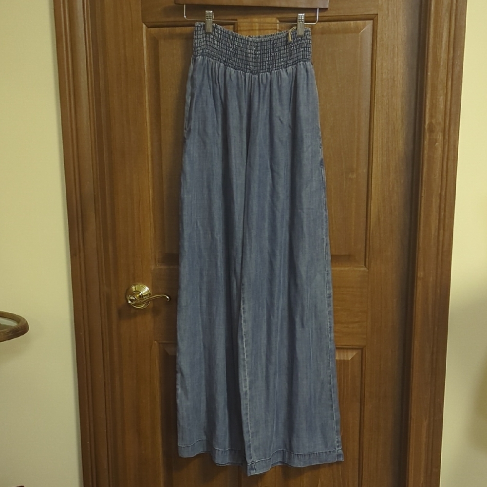 Wide Leg Denim Blue Pants NWT